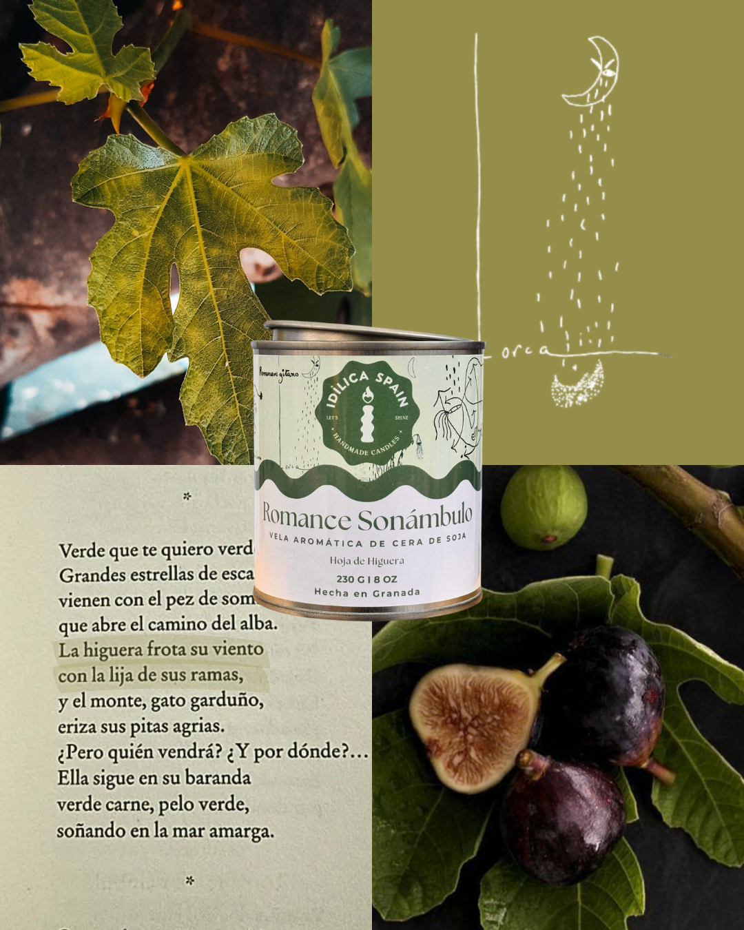 Vela de Soja Romance Sonámbulo - Hoja de Higuera y naturaleza