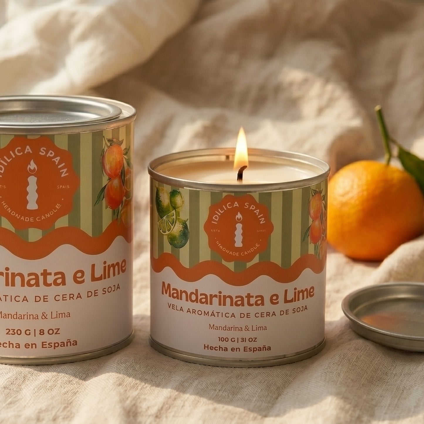 Vela de Soja Mandarinata e Lima- Mandarina y Limón