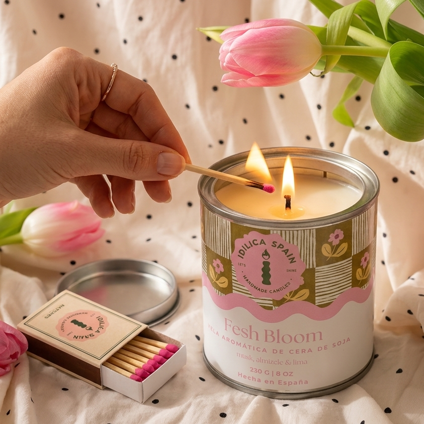 Vela de Soja Fresh Bloom - Musk, Almizcle & Lima