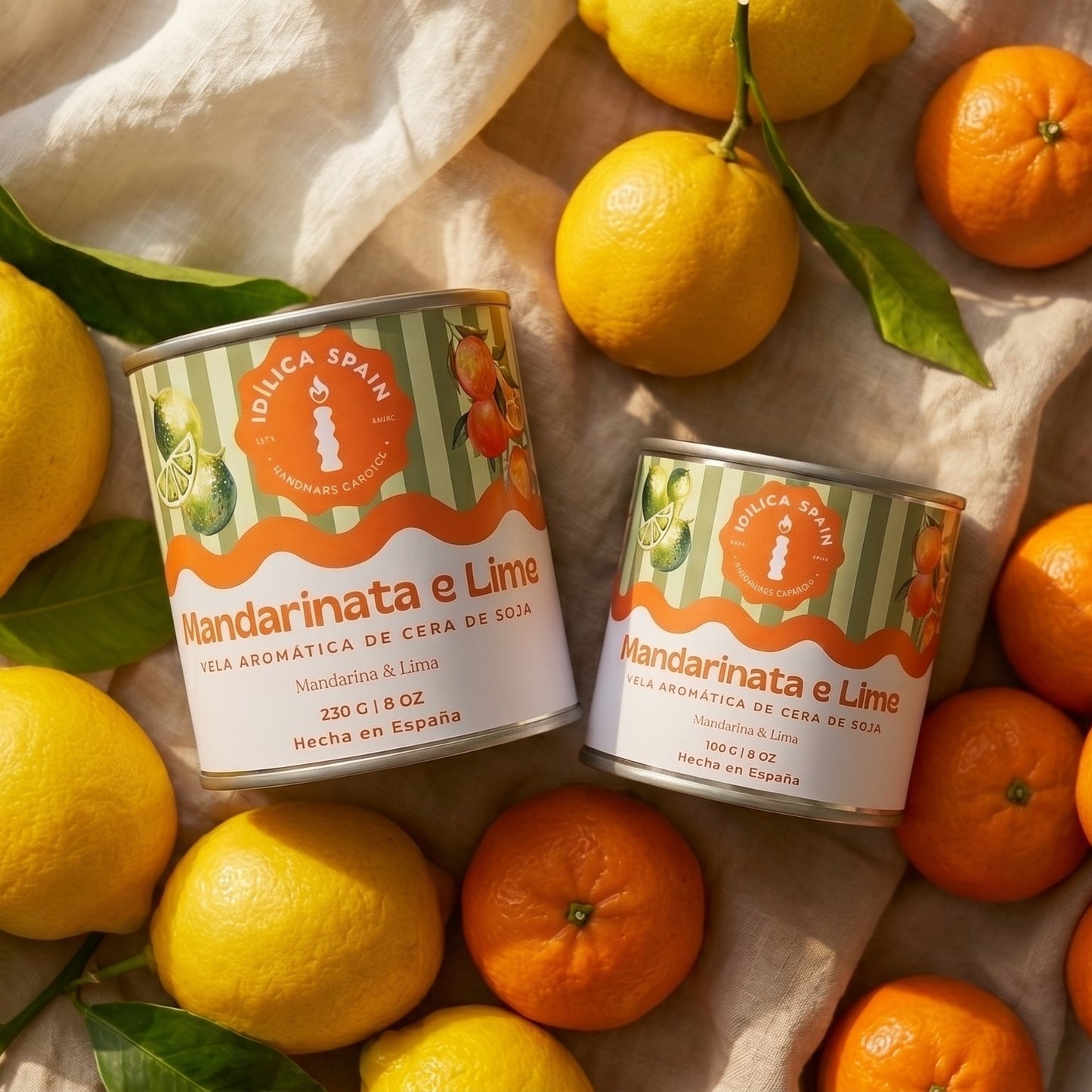Vela de Soja Mandarinata e Lima- Mandarina y Limón