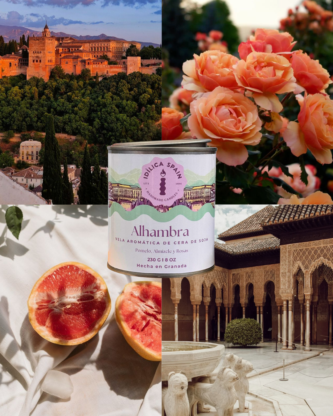 Vela de Soja Alhambra - Pomelo, Rosas y Almizcle