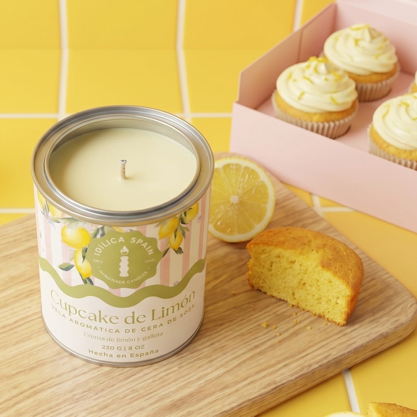 Vela de Soja Cupcake de Limón - Bizcocho de Limón