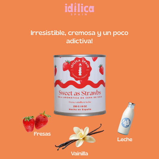 Vela de Soja Sweet as Straws - Fresas con nata montada