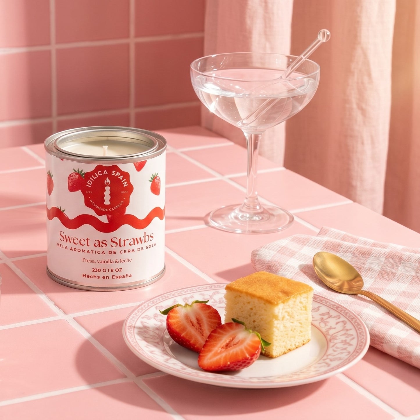 Vela de Soja Sweet as Straws - Fresas con nata montada