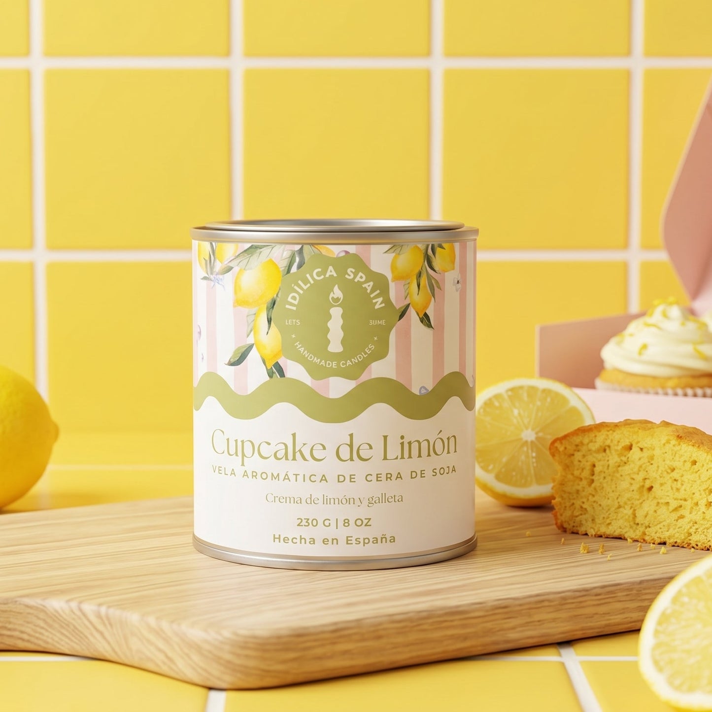 Vela de Soja Cupcake de Limón - Bizcocho de Limón